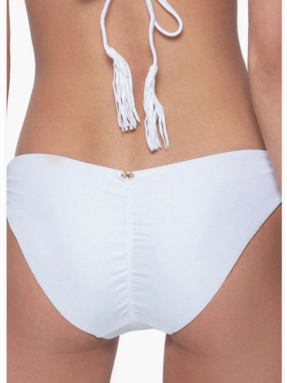 PQ SWIM Basic Ruched Teeny Bikini Bottoms White Small